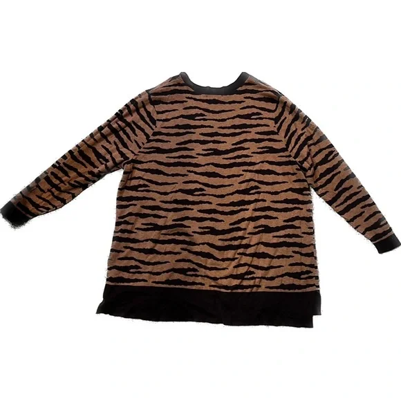 🐆 Lands End 2X Tiger Print Sweater - Picture 2 of 2